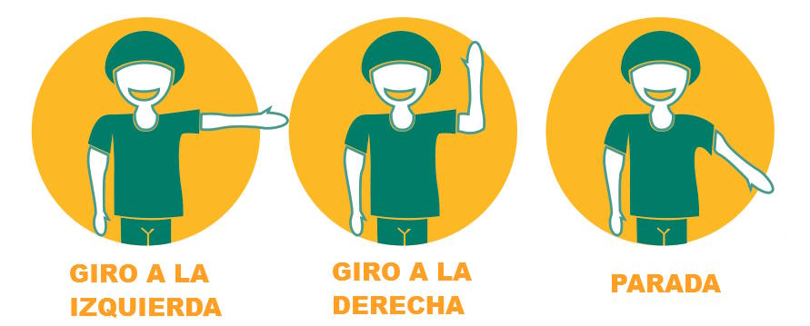 señalizacion maniobras en bicicleta
